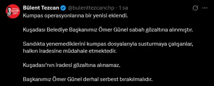CHP'li Kuşadası Belediye Başkanı ile birlikte 6 kişi gözaltına alındı!