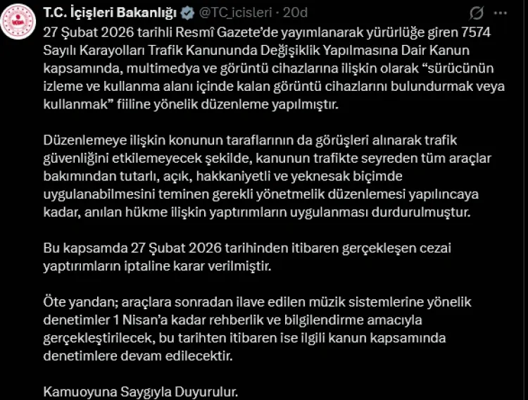 İçişleri Bakanlığı o cezaları iptal etti, uygulamayı geçici durdurdu!