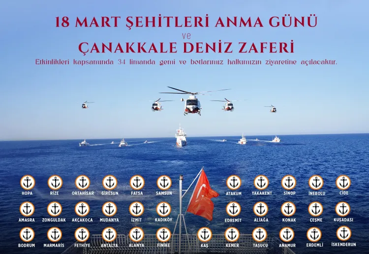 Sahil Güvenlik gemi ve botları 18 Mart’ta halkın ziyaretine açılacak