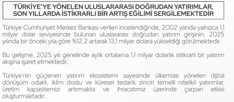 Türkiye, küresel belirsizliğe rağmen yatırımda yükselişte