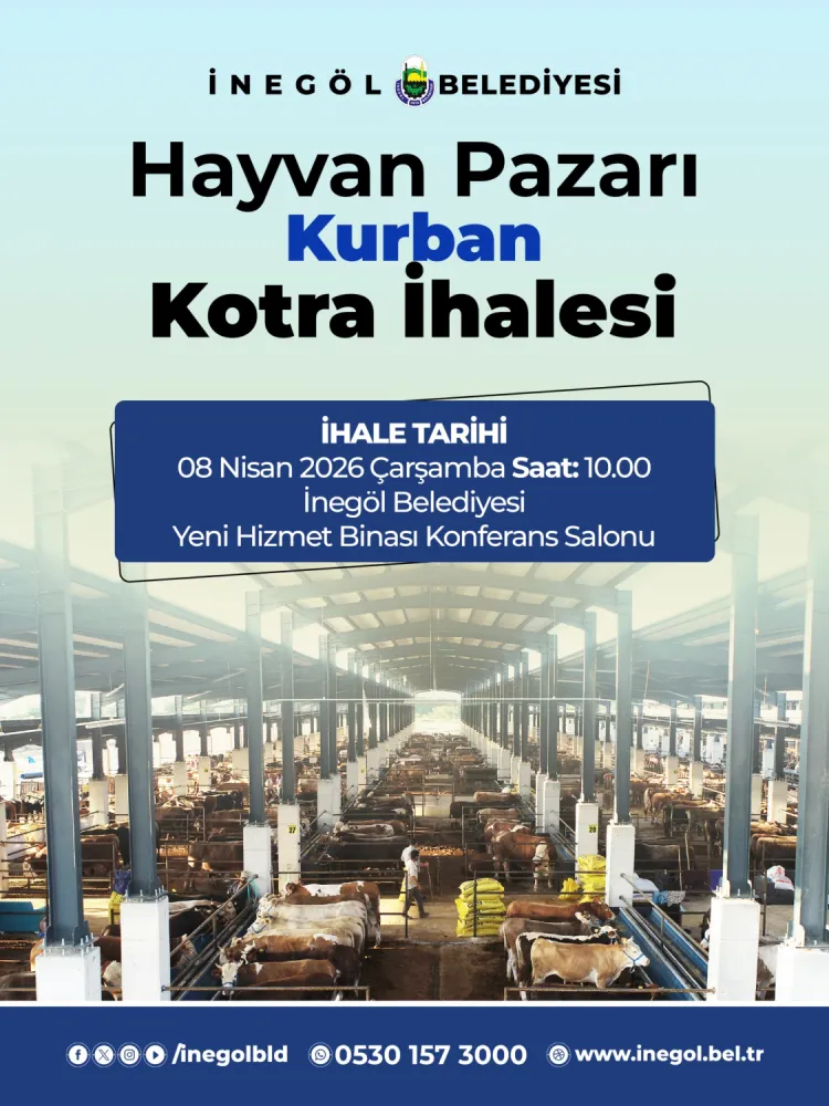 İnegöl Belediyesi hayvan pazarının kotra ihale tarihi belli oldu