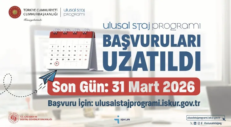 Ulusal Staj Programı'nda başvurular ay sonuna uzatıldı