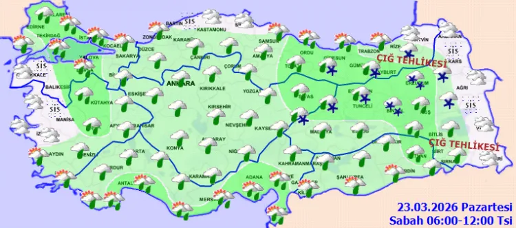 Yurtta bugün hava parçalı ve çok bulutlu