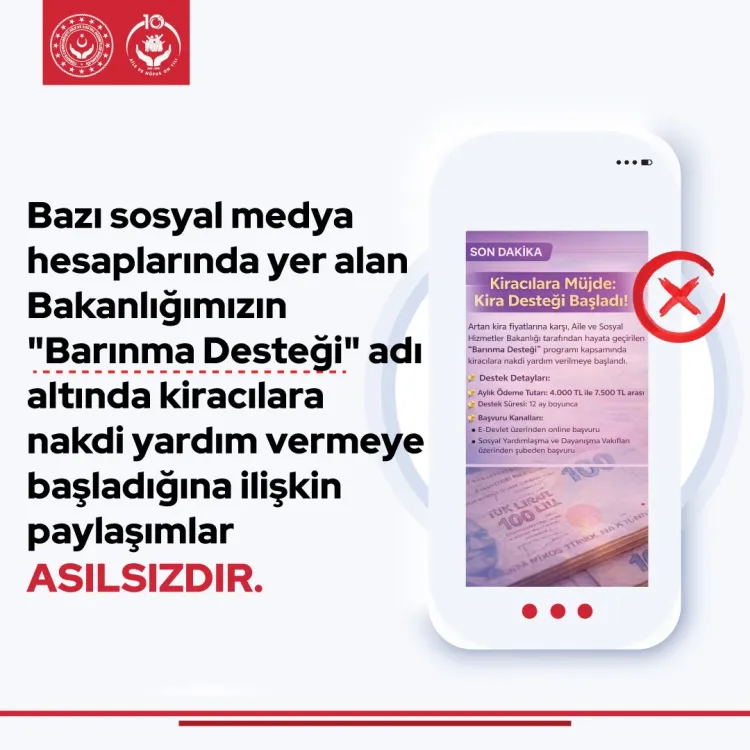Aile'den 'barınma desteği' uyarısı! O iddialar asılsız!