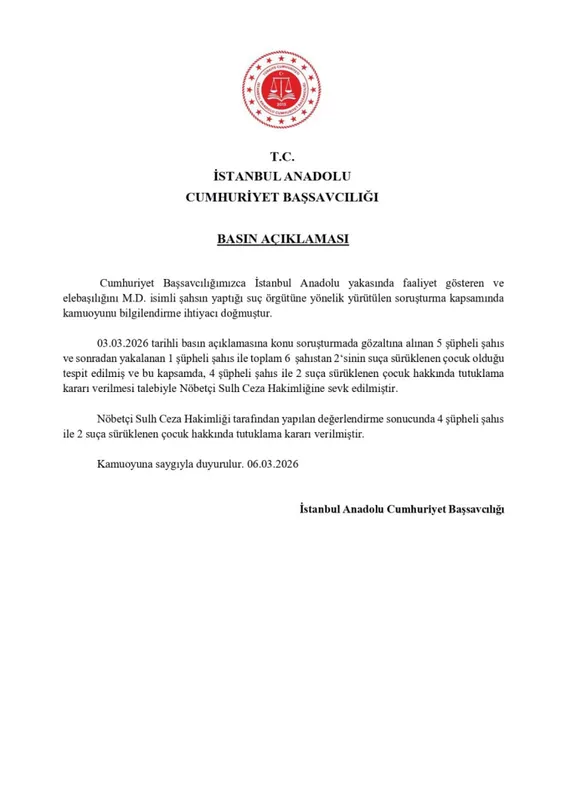 İstanbul'da suç örgütüne 2'si çocuk 6 tutuklama!